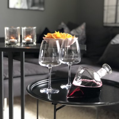 Whiskykaraffel Diamant med 2 Glas, 0,75 liter